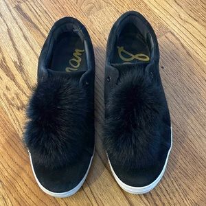 Fuzzy ball sneakers by Sam Edelman